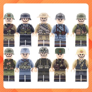 Đồ chơi minifigures các mẫu nhân vật người lính đức mỹ liên xô trong thế chiến ii - đồ chơi lắp ráp mini