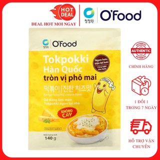 Bánh Gạo Tokpokki Hàn Quốc Vị Phô Mai Không Cay O'Food 140G