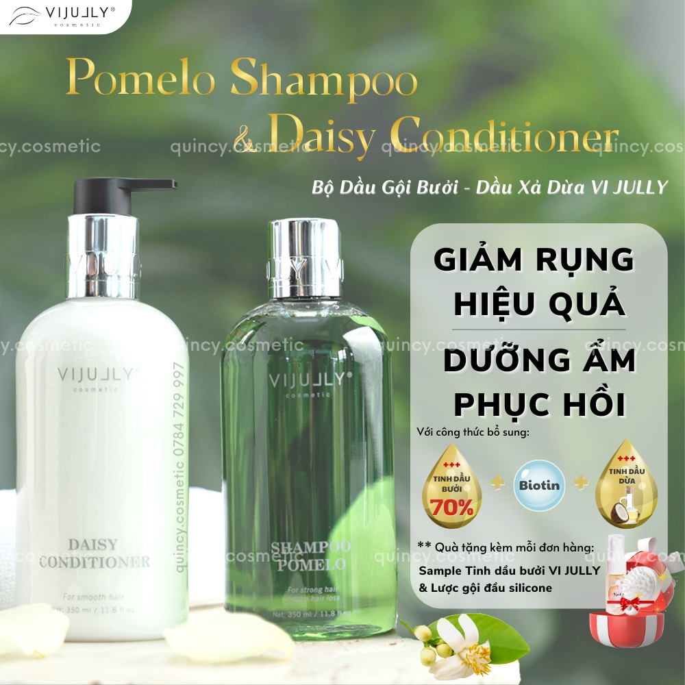Bộ Dầu Gội Bưởi Và Dầu Xả Dừa VIJULLY Giảm Rụng Tóc, Phục Hồi Tóc Hư Tổn, Dưỡng Tóc Chắc Khỏe 350ml