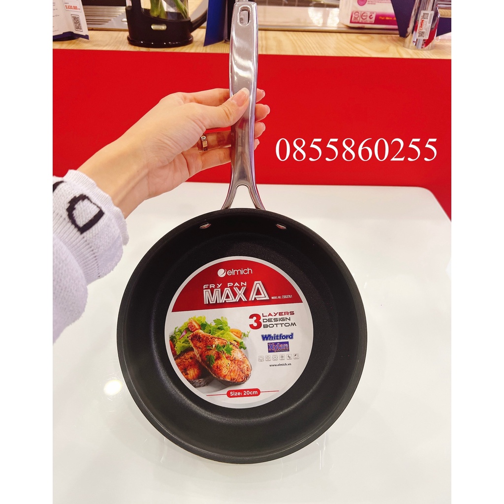 Chảo Inox chống dính Elmich 3 đáy Max A EL3762 size 24cm
