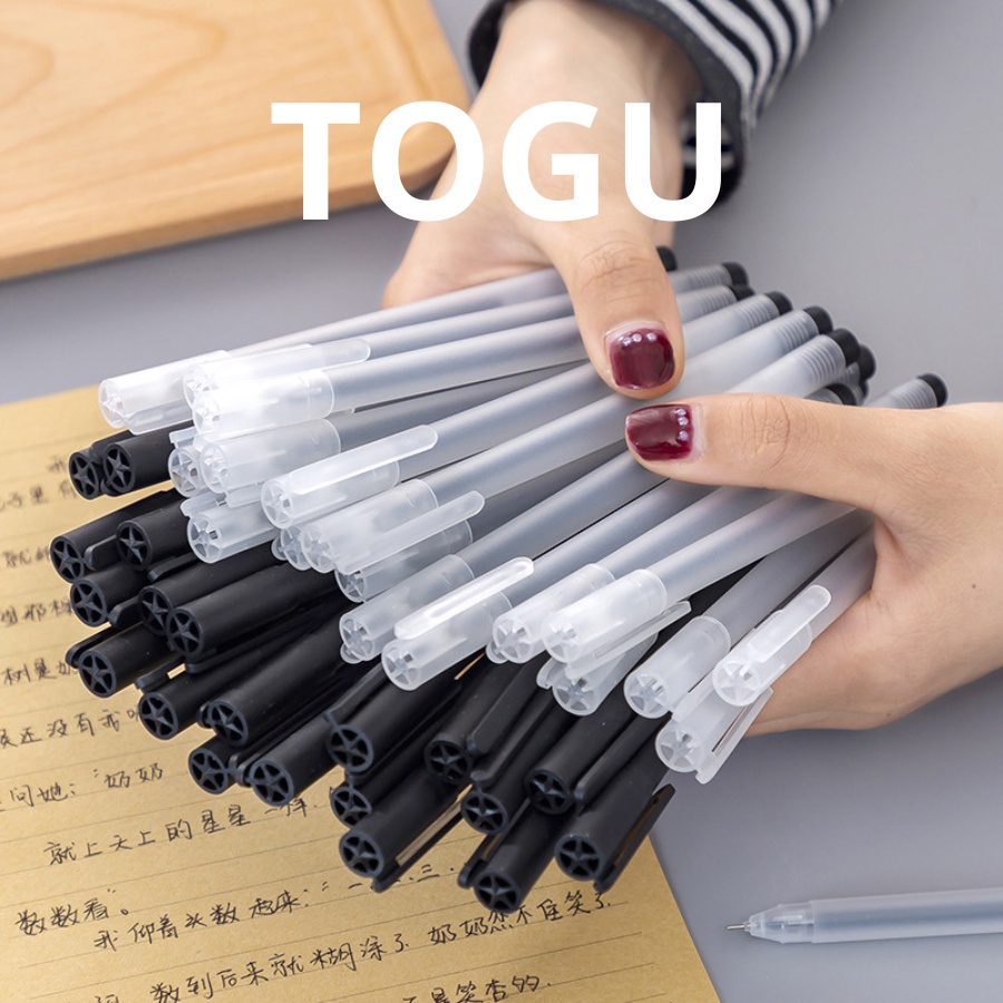 Bút gel TOGU bút gel đen resun bút bi nước đen xanh đỏ mực khô nhanh ngòi 0,5mm viết gel mực trơn mượt