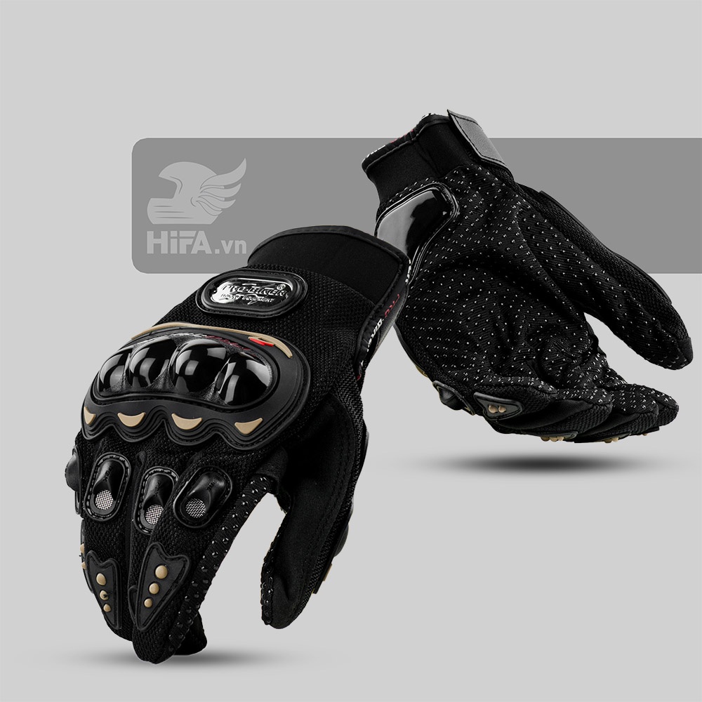 GĂNG TAY PRO-BIKER DÀI ĐEN