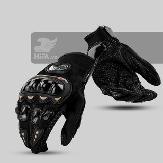Găng tay pro-biker dài đen