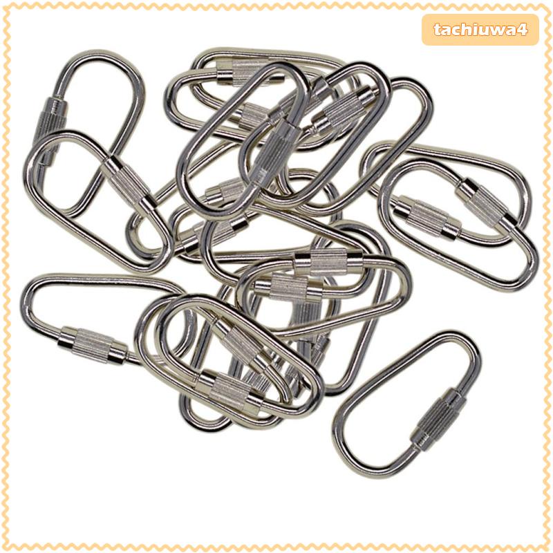 Set 20 Móc Khóa Carabiner Bằng Thép Kích Thước Nhỏ Dùng Cho Cắm Trại / Thể Thao / Karabiner