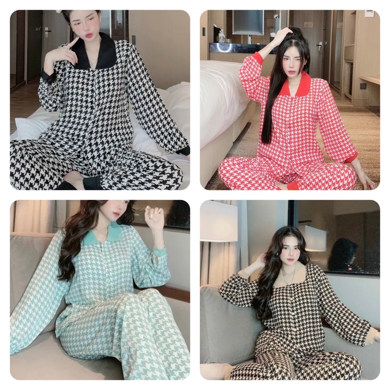 bộ lụa ziczac , đồ bộ zz, bộ mặc nhà pijama tay dài lụa mango 40-60kg