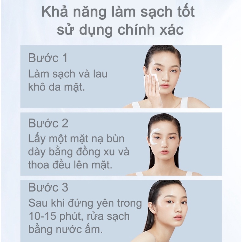 Mặt nạ Đất sét mặt nạ làm sạch giảm mụn đầu đen 100g làm sạch sâu se khít lỗ chân lông kiểm soát dầu dưỡng ẩm