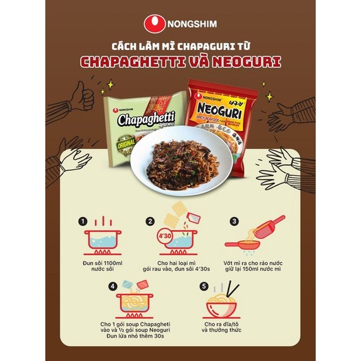 Mì Nongshim Chapaguri Ram-Don Super Spicy Siêu Cay Gói 140G - Mì Ăn Liền Hàn Quốc Nhập Khẩu