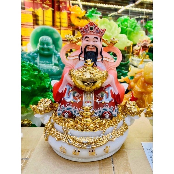 Thần tiền phong thuỷ - Thần phát thần tài lộc bột đá Đài Loan cao cấp 10 in - 25cm