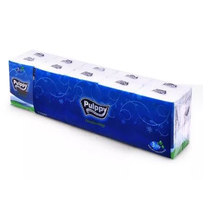 Khăn giấy lụa Pulppy Compact 3 lớp 10 gói