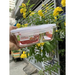 thố thủy tinh Lock&lock chia ngăn 1L