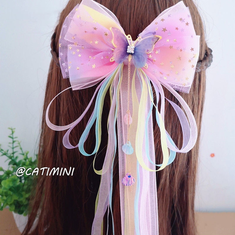 CATIMINI Trâm Cài Tóc Hình Bươm Bướm Màu Cầu Vồng Phong Cách Cổ Điển Cho Bé Gái