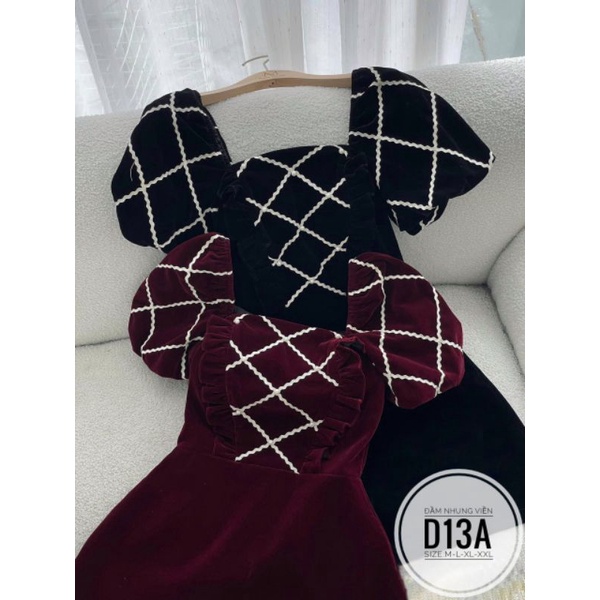 Đầm Nhung Viền Big Size