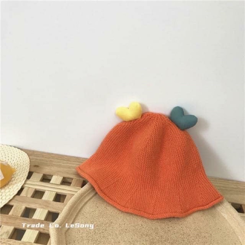 Nón len hình trái tim cho bé 1-5 tuổi