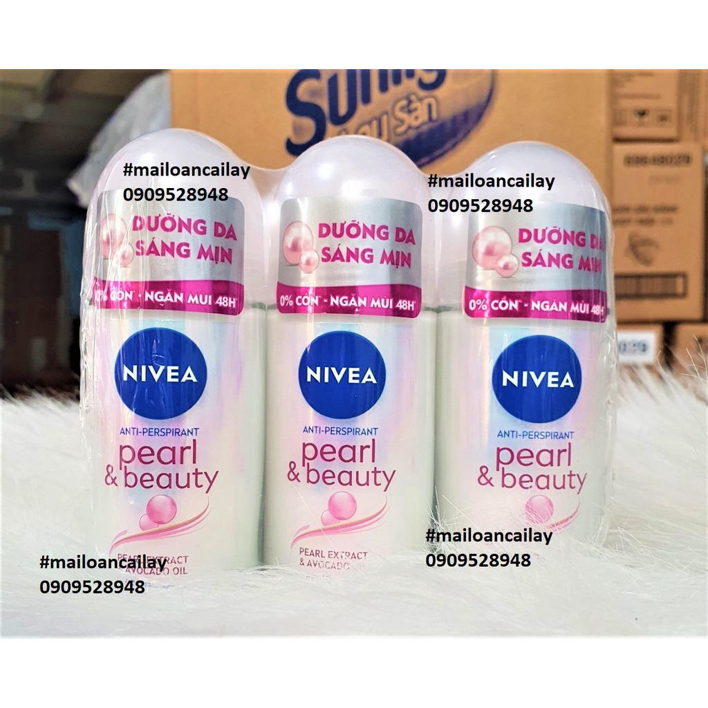 Lăn Nivea Ngọc Trai Hồng Pearl &amp; Beauty 50ml