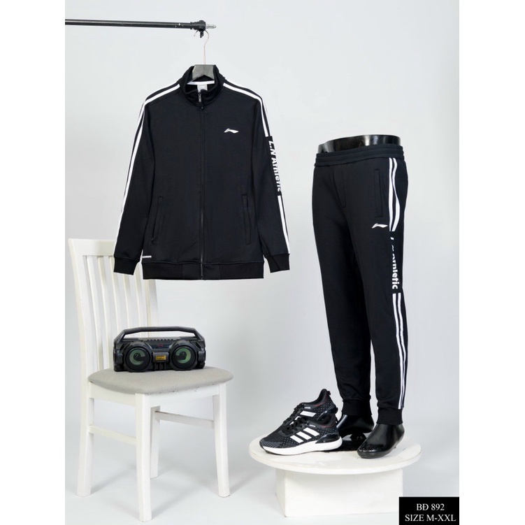 Đồ thể thao nam mùa đông dài tay LI-NING nỉ hàng hiệu cao cấp  Hàng loại 1 Bộ nam thu đông mặc nhà dày dặn bền đẹp