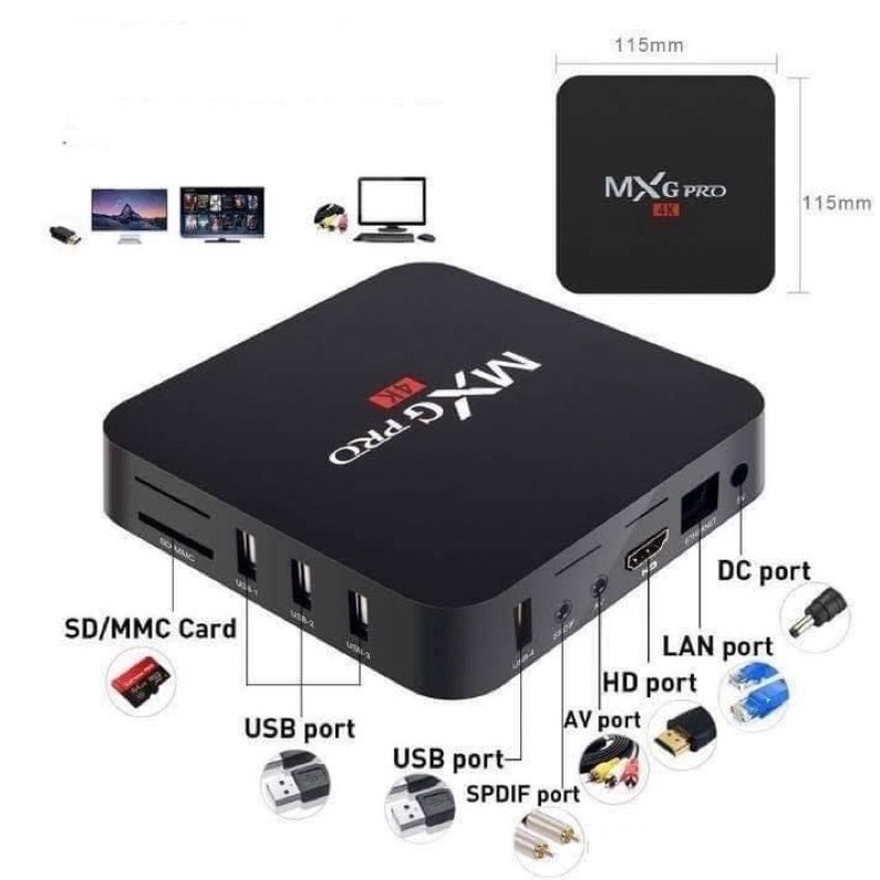 MXQ PRO 4K Hàng chính hãng ENYBOX KẾT NỐI CHO TẤT CẢ TV  RAM2G+16G ANDROID 11 gia sỈ | BigBuy360 - bigbuy360.vn