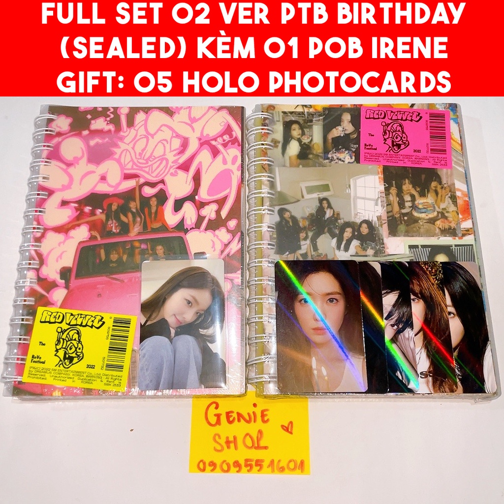*Có-Sẵn* ẢNH BIRTHDAY RED VELVET PHOTOCARD IRENE SEULGI POB APPLE MUSIC
