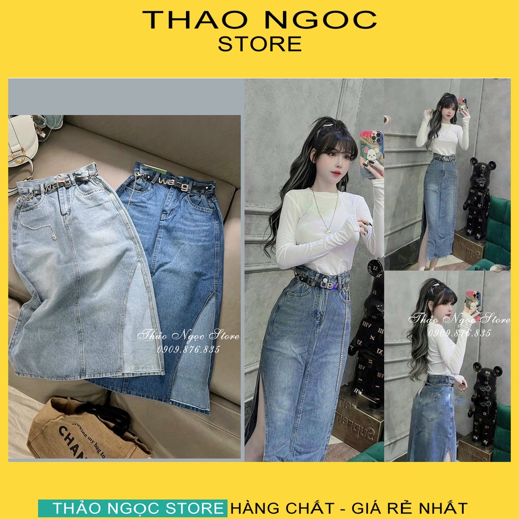 Chân váy jean xẻ! (hình chụp thật)