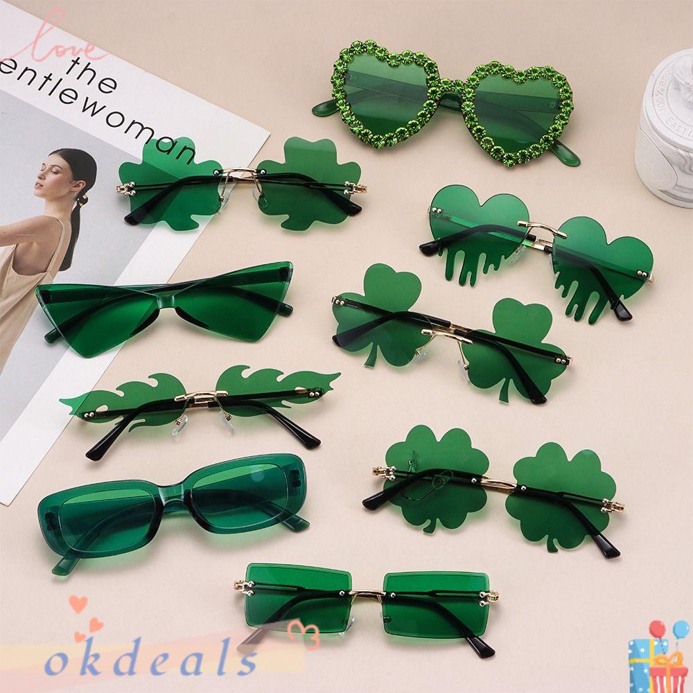 Kính Râm OKDEALS Irish Shamrock St. Kính Mát Hình Cỏ Bốn Lá Thời Trang Cho Nam Nữ