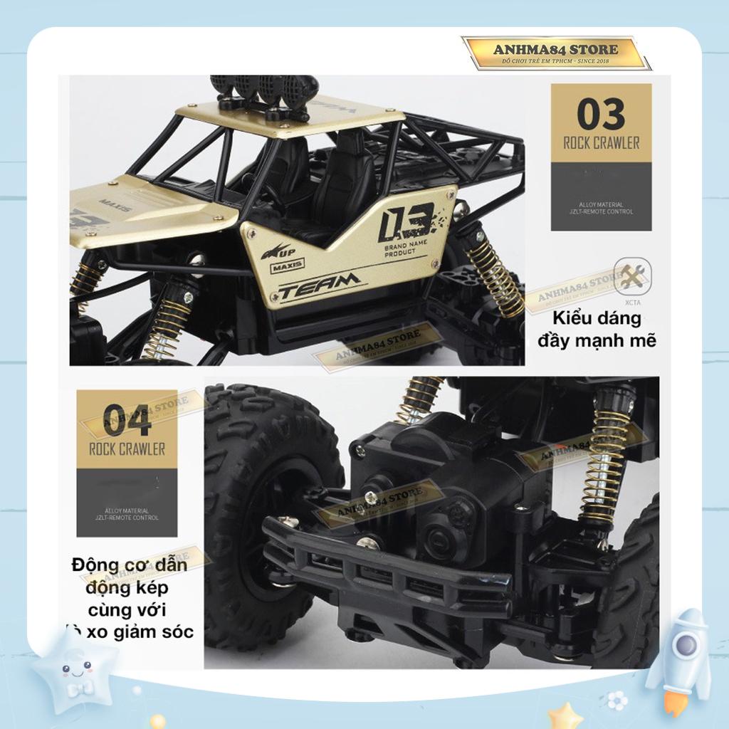 Đồ chơi Xe địa hình điều khiển từ xa ROCK CRAWLER - Vỏ sắt, pin sạc, tốc độ cao, bền bỉ chắc chắn (tỷ lệ 1:16)