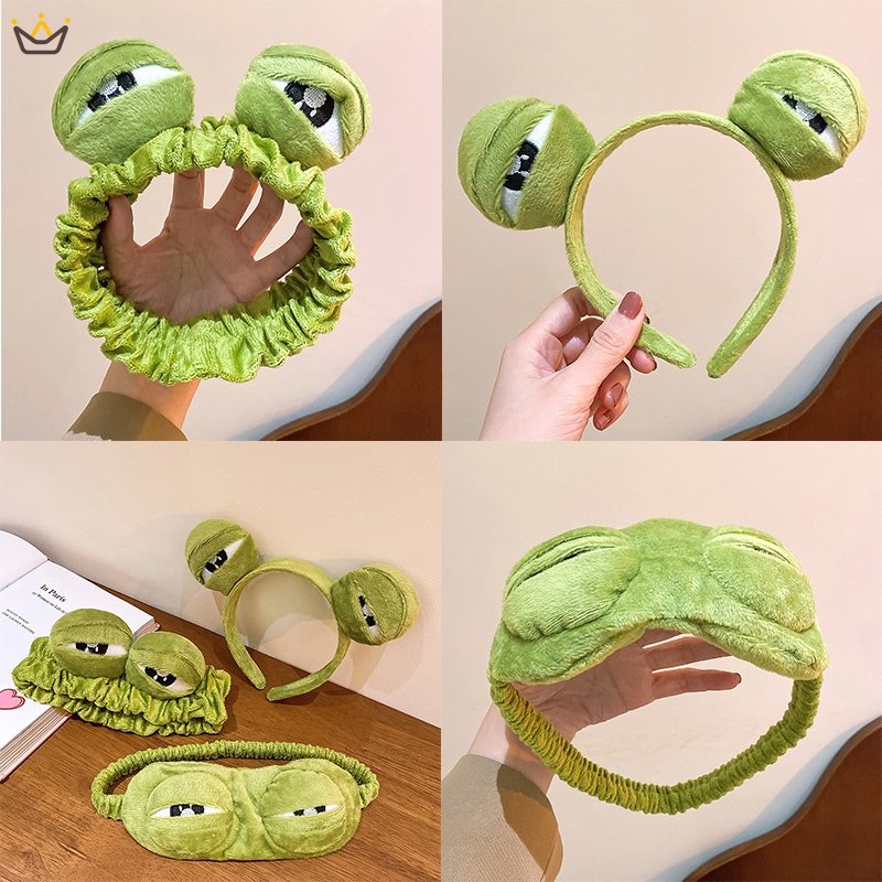 Băng Đô Cài Tóc Co Giãn Bản Rộng Hình Chú Ếch Dễ Thương Cho Nữ