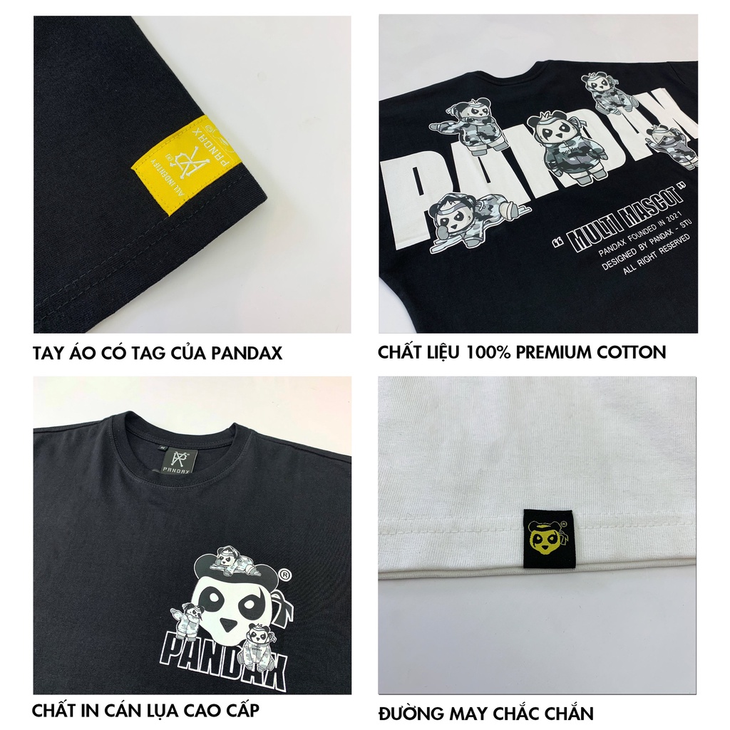 Áo thun tay lỡ PANDAX Mutil logos , basic tee local brand unisex , oversize nam nữ premium cotton 100%