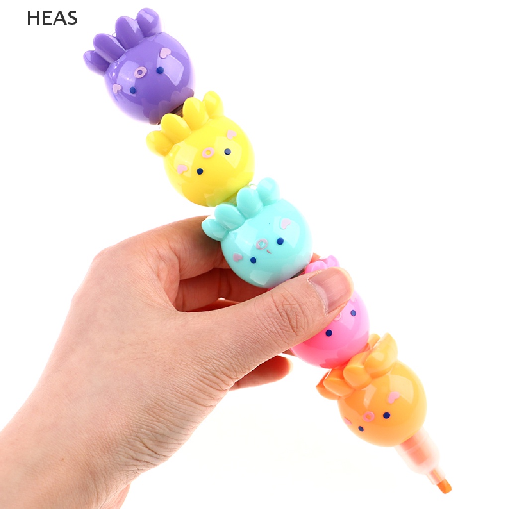 Set 5 Bút Dạ Quang Hình Bạch Tuộc Độc Đáo