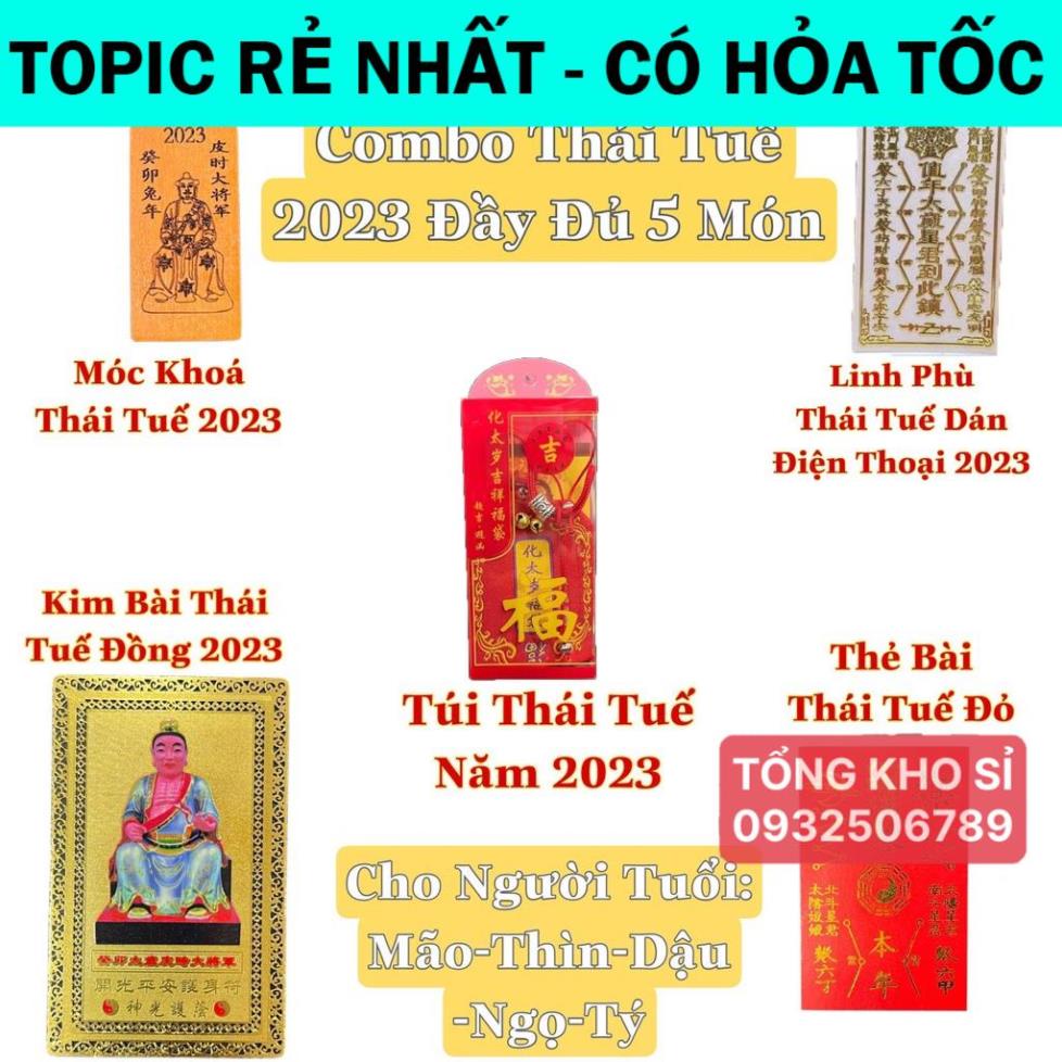 [HÓT] Sét 5 Món Thái Tuế 2023 : Túi Thái Tuế - Móc Khóa - Kim Bài Thái Tuế - Phù Thái Tuế Bình an May mắn