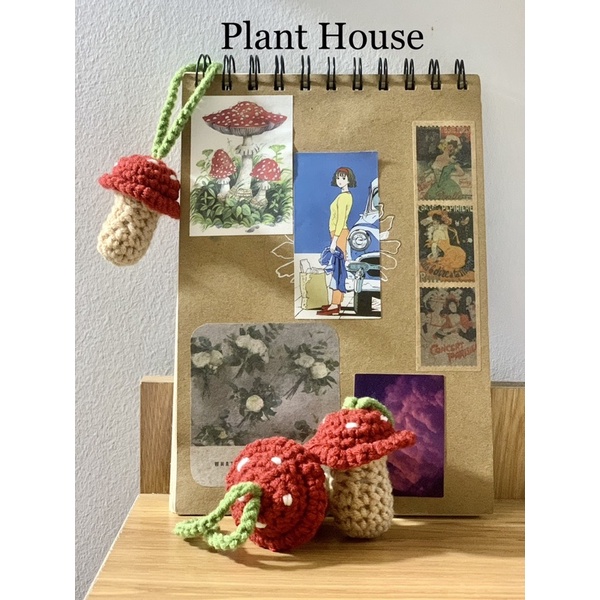Móc khoá cây nấm mini bằng len handmade 🍄