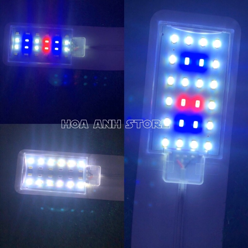 Đèn LED đổi màu kẹp thành hồ cá thủy sinh size 30-40 cm - Đèn hồ bể cá mini để bàn văn phòng M-280