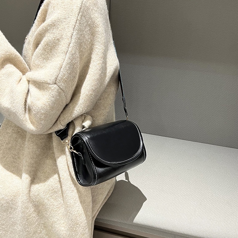 Mischa Túi Đeo Vai Bằng Da PU Màu Trơn Phong Cách Phương Tây Cổ Điển Thời Trang