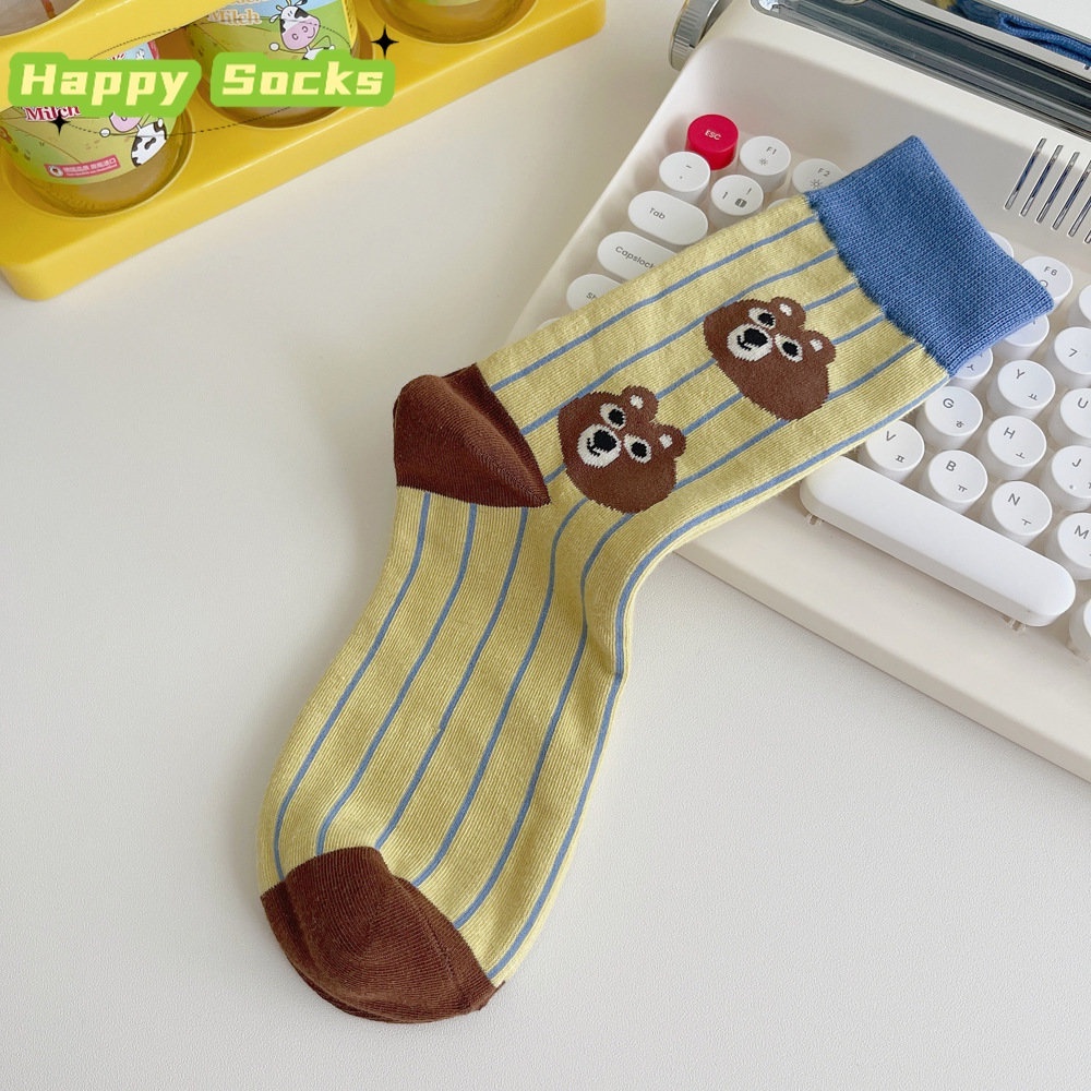 Vớ Mềm In Hình Gấu Hoạt Hình Nhật Bản Dễ Thương Thời Trang Thu Đông Cho Nữ JP5