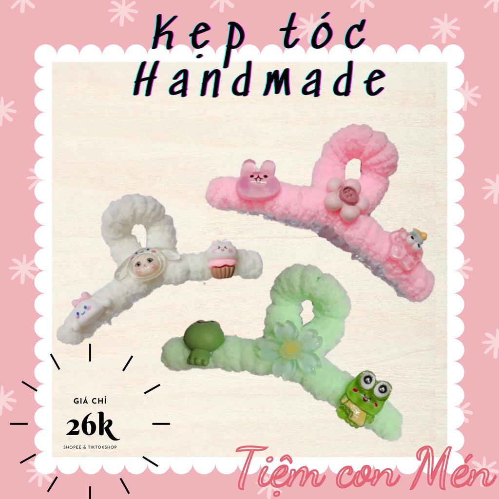 Set kẹp tóc Handmade tự làm bằng len dễ thương quà tặng ý nghĩa