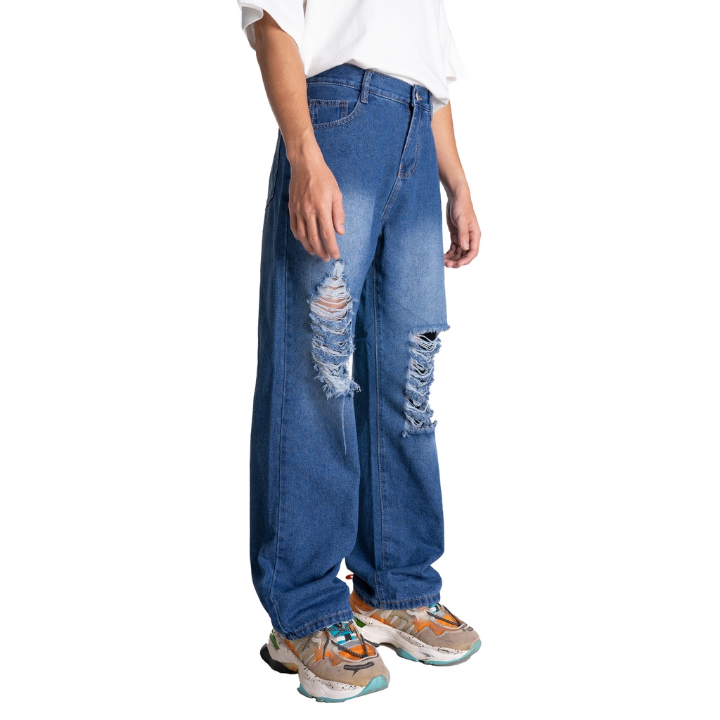 KIẾM LÀ MỐT HECTOR - quần jeans nam dài ống rộng màu xanh