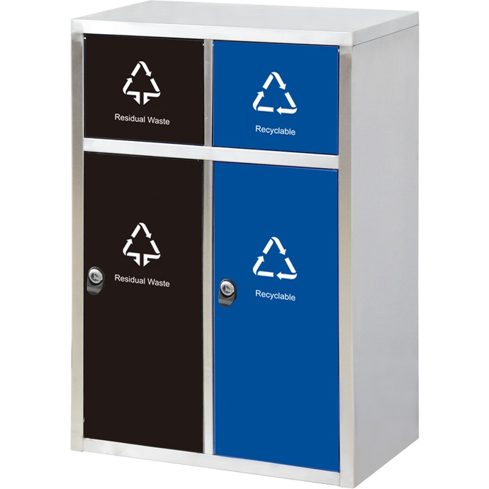 THÙNG RÁC NGOÀI TRỜI 2 NGĂN INOX 70L HP-HB60A OUTDOOR TRASHBIN