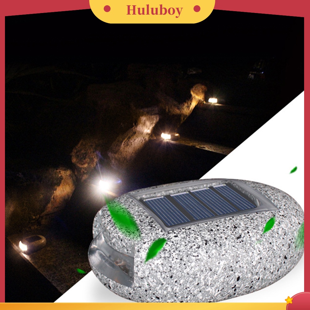 Huluboy| Đèn Led Năng Lượng Mặt Trời Hình Viên Đá Chống Thấm Nước Trang Trí Sân Vườn