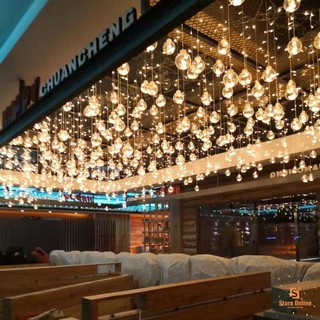 Đèn dây led trang trí - rèm thả 3,5 mét, 12 bóng hình cầu tròn