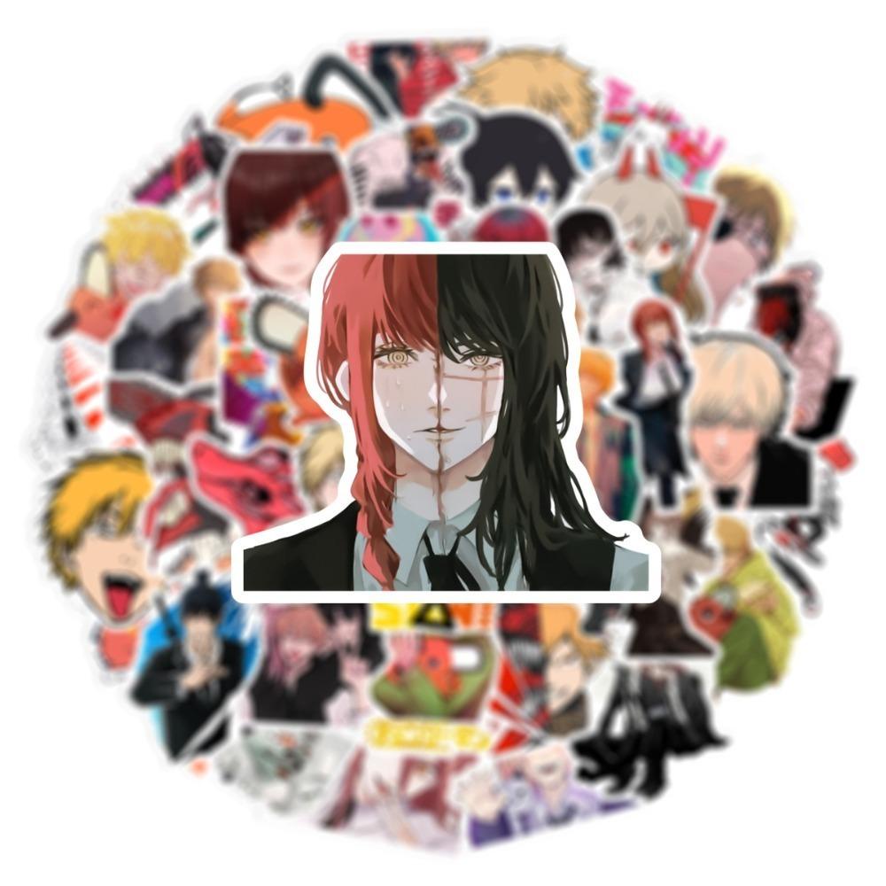 Bộ 52 Miếng Dán Chống Thấm Nước Hình Cưa Xích PEWANY Anime Trang Trí Vali / Điện Thoại / Ván Trượt DIY