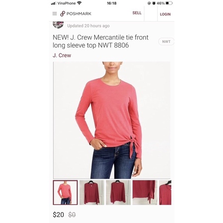 Áo Cotton dài tay J crew xuât dư xịn