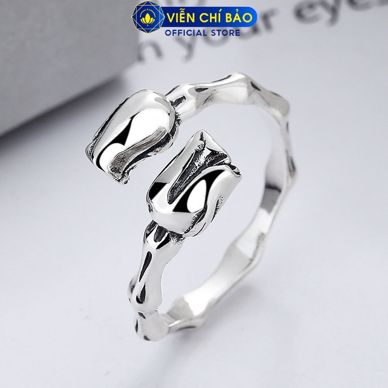 Nhẫn cành hồng new chất liệu bạc Thái 925 thời trang phụ kiện trang sức nữ Viễn Chí Bảo N000645