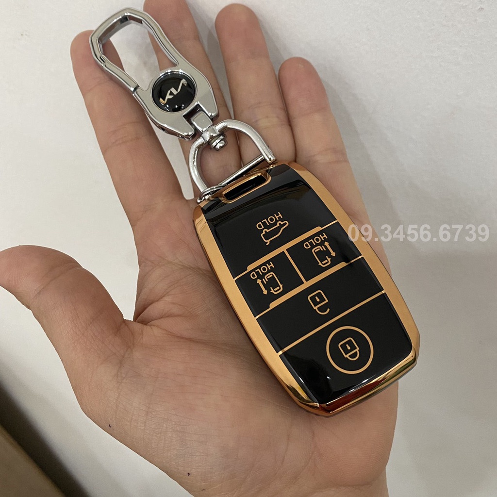 Ốp chìa khóa xe Kia Sedona - nhựa mềm TPU tráng gương - kèm móc treo MTGV