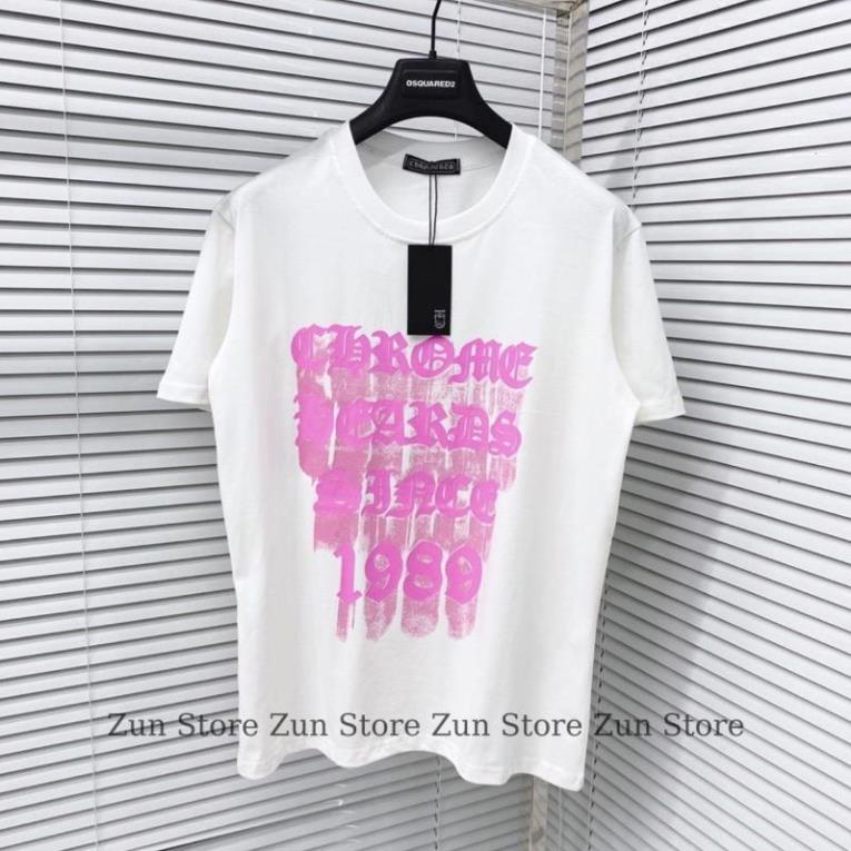 Áo Phông Nam Nữ Premium Cotton in Chữ Chrome Hearts 1989 , Áo Thun 2 Màu Đen Trắng Siêu Hot