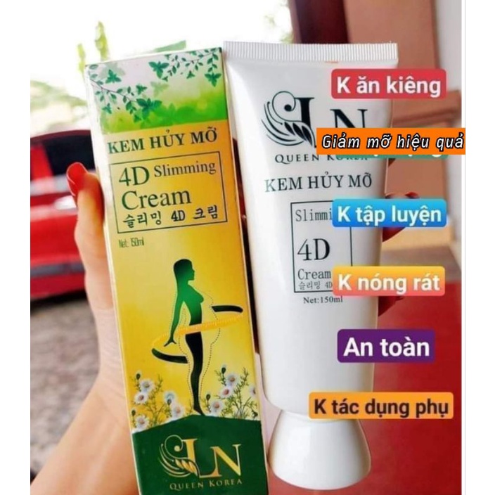 🎀Kem Hủy Mỡ 4D Slimming Chính Hãng, Thay TINH DẦU Ủ nóng Thải Mỡ