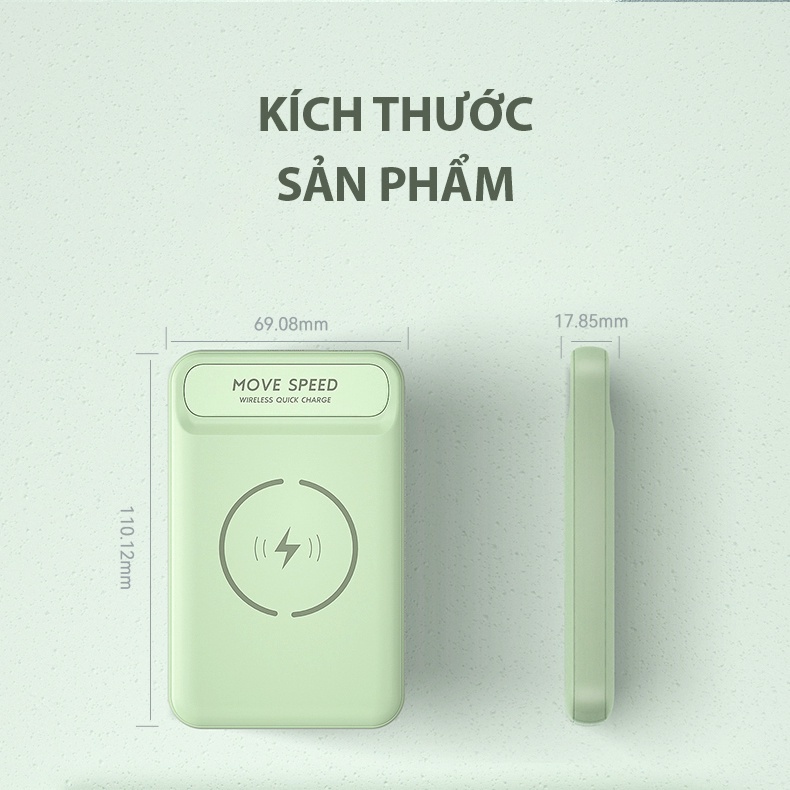 Sạc Dự Phòng Không Dây Movespeed C10 dung lượng 10.000 mAh