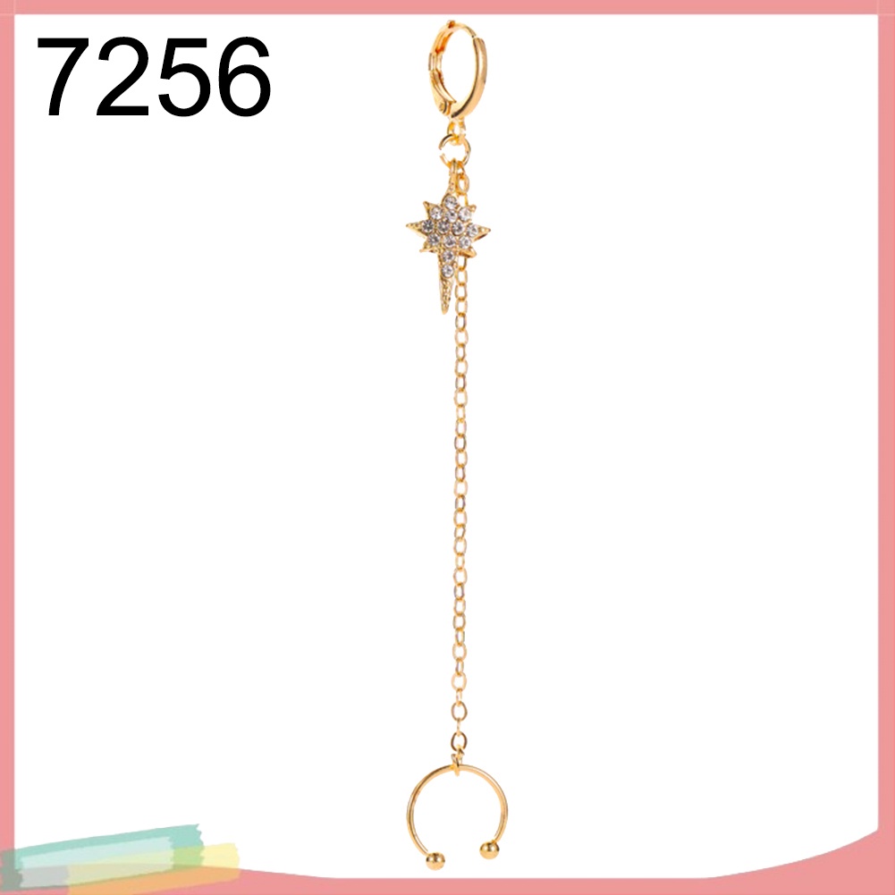 Khuyên tai dạng dài hình ngôi sao đính đá xinh xắn