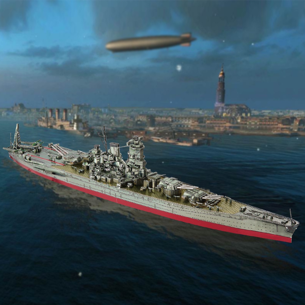 PIECECOOL Bộ Đồ Chơi Lắp Ráp Mô Hình Tàu Chiến Musashi 3D DIY Bằng Kim Loại Thích Hợp Làm Quà Tặng Sinh