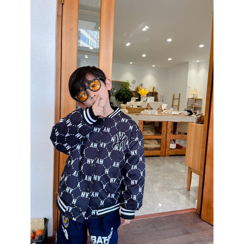 Áo khoác phao bomber họa tiết MLB 10-30kg bé trai bé gái