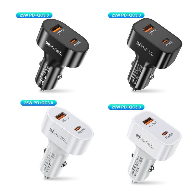 Nama Tẩu Sạc Nhanh USB Type C 25W PD QC3.0 Có Đèn Cho Xe Hơi