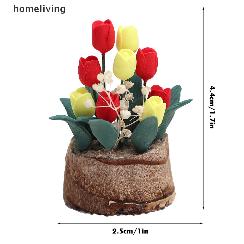 Mô Hình Hoa Tulip Mini Nhiều Màu Sắc Tỷ Lệ 1: 12 Trang Trí Nhà Búp Bê