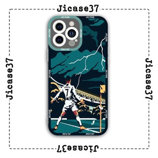 Ốp lưng iphone và samsung xiaomi oppo cạnh vuông Jicase ronaldo cr7 xanh 